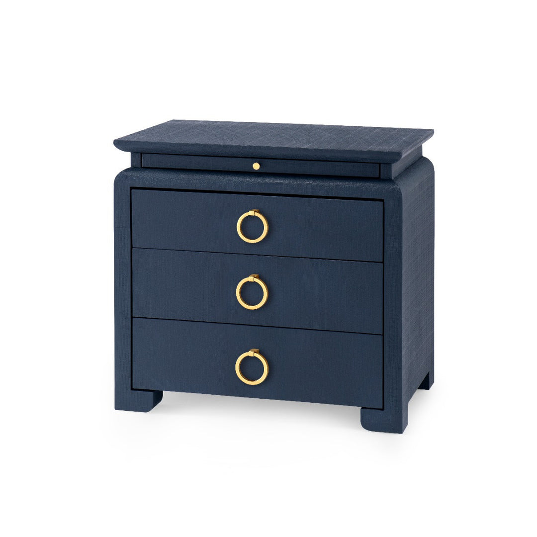 Elina 3-Drawer Side Table Storm Blue