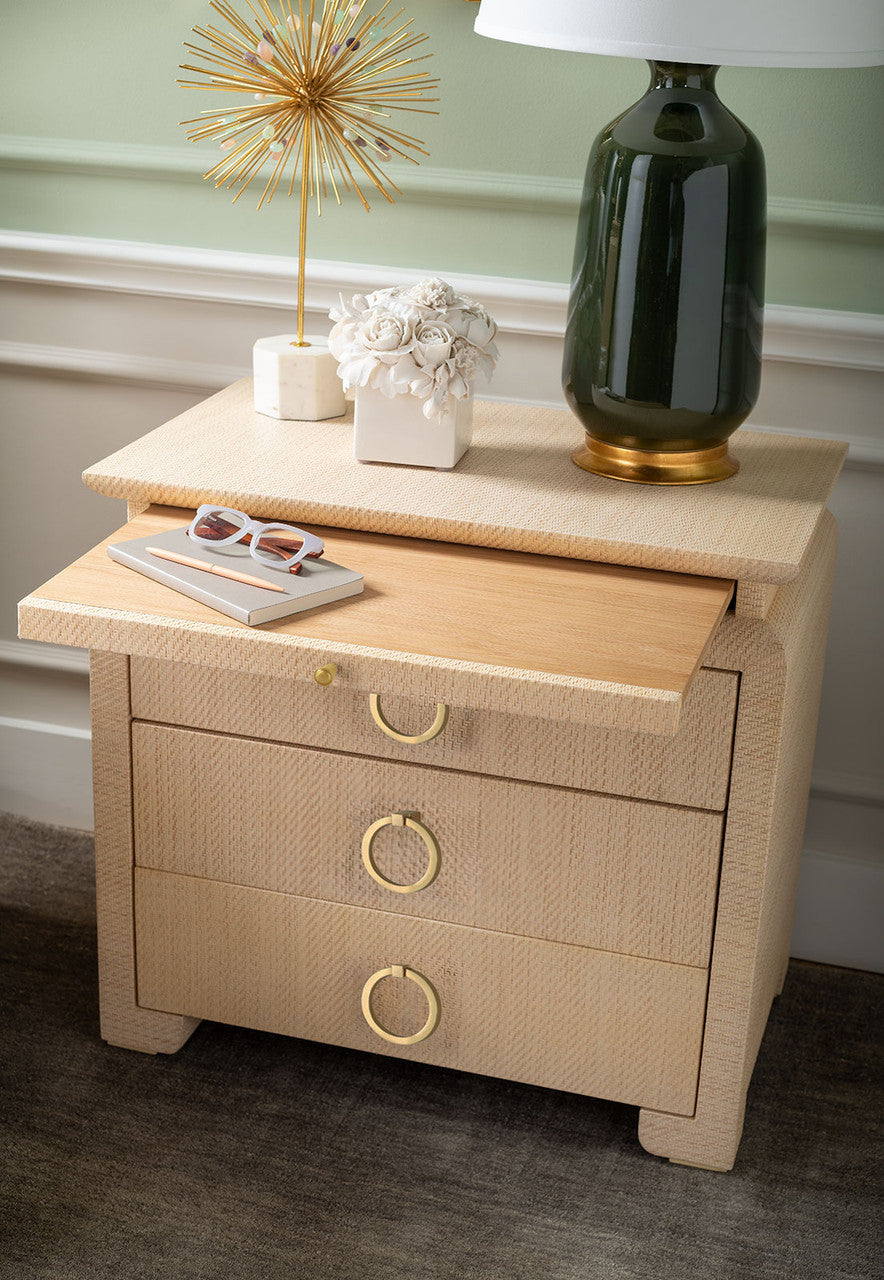 Elina 3-Drawer Side Table Natural Twill