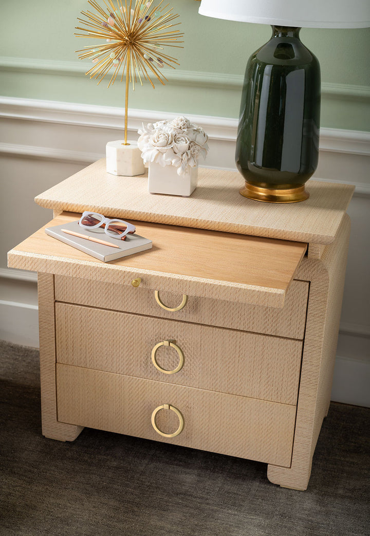 Elina 3-Drawer Side Table Natural Twill
