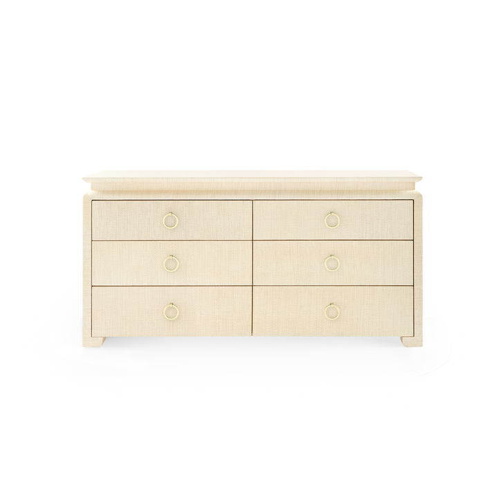 Elina Extra Large 6-Drawer Natural Twill