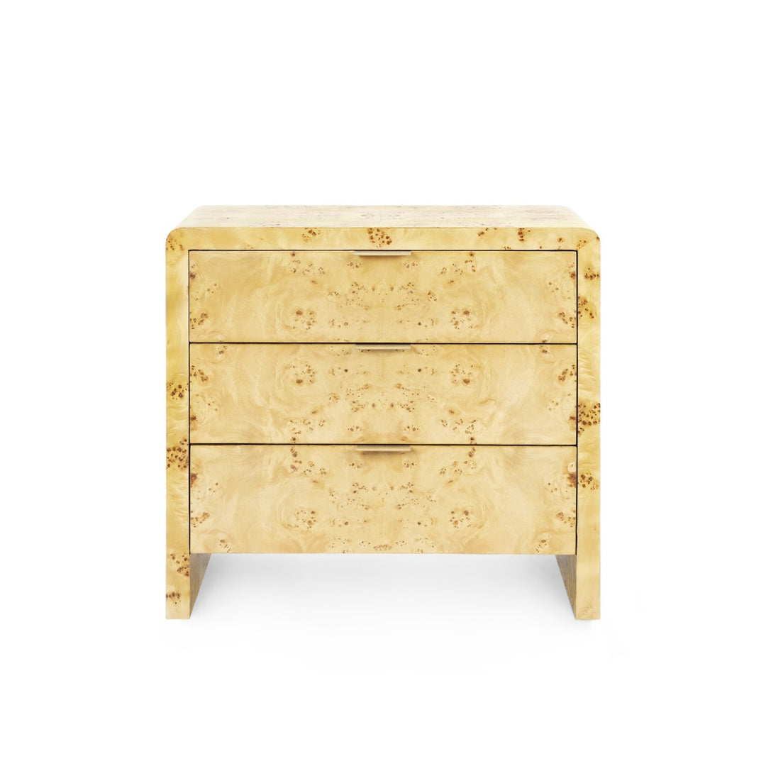 Emil 3-Drawer Side Table - Burl
