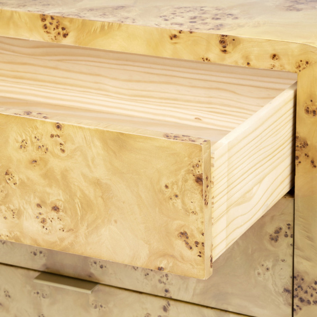 Emil 3-Drawer Side Table - Burl