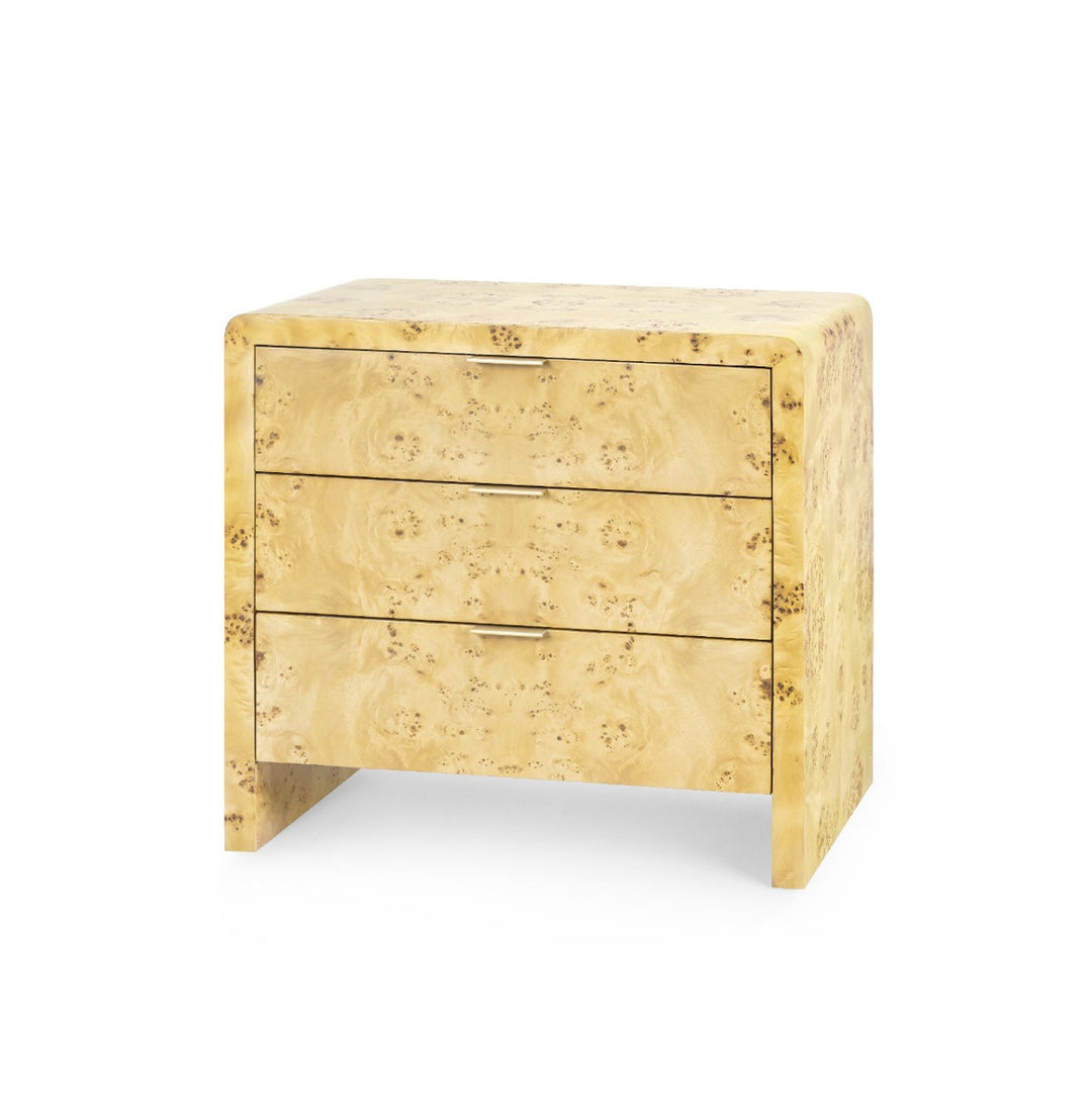 Emil 3-Drawer Side Table - Burl