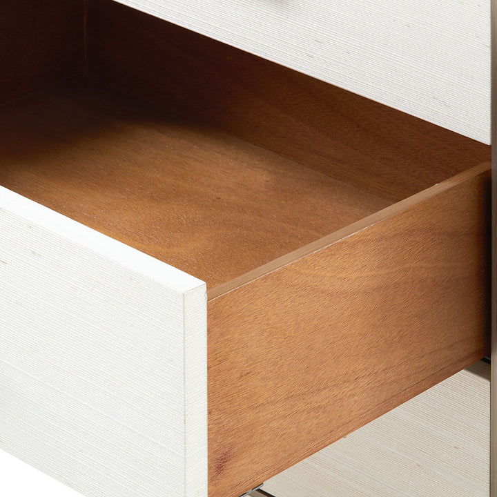 Ethan 3-Drawer Side Table Sand White
