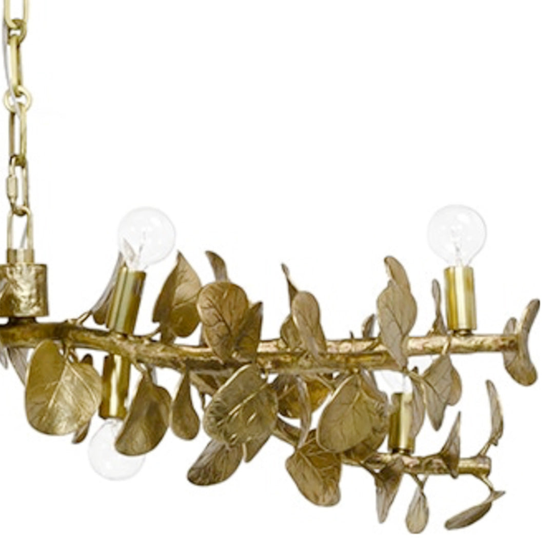 Eucalyptus Leaf Brass Chandelier