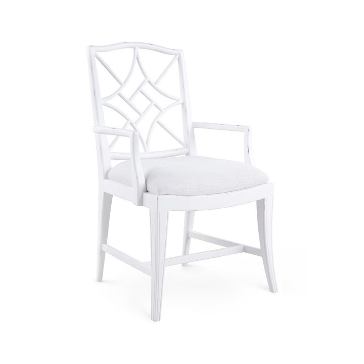 Evelyn Armchair Distressed Eggshell White