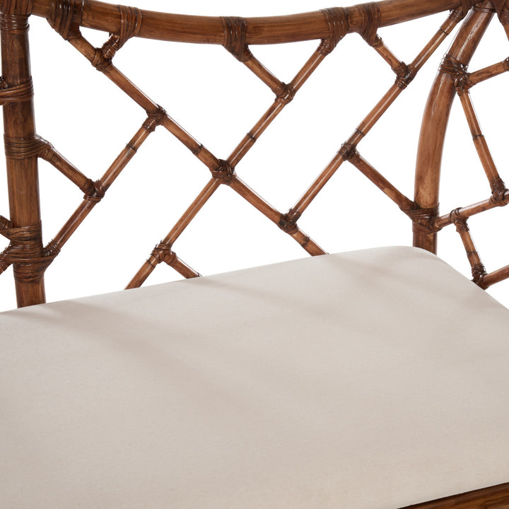Chippendale Bamboo Settee - Brown