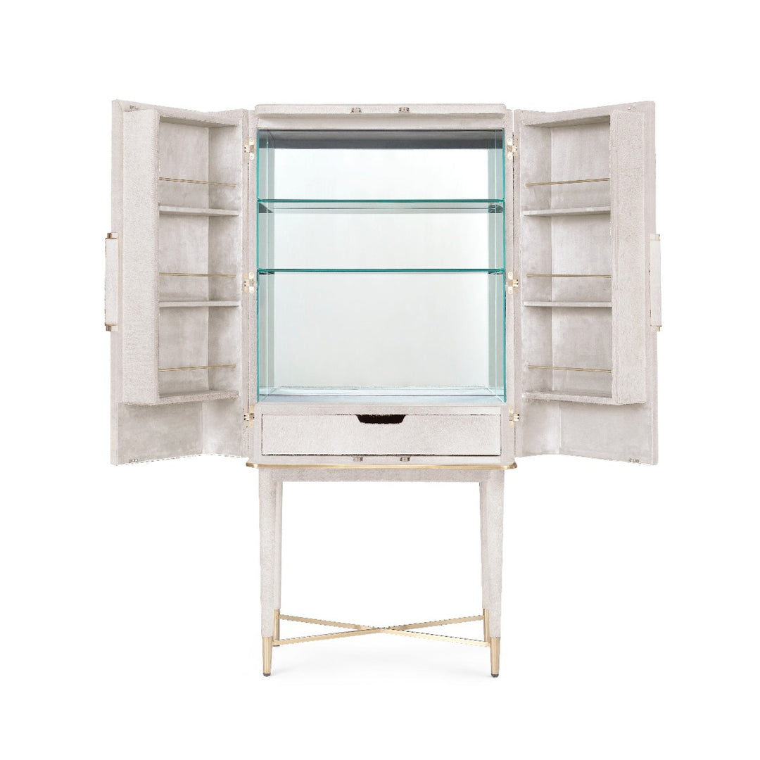 Florian Tall Bar Cabinet - Snow