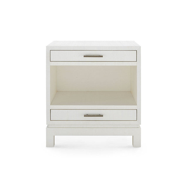 Florence 2-Drawer Side Table Sand White