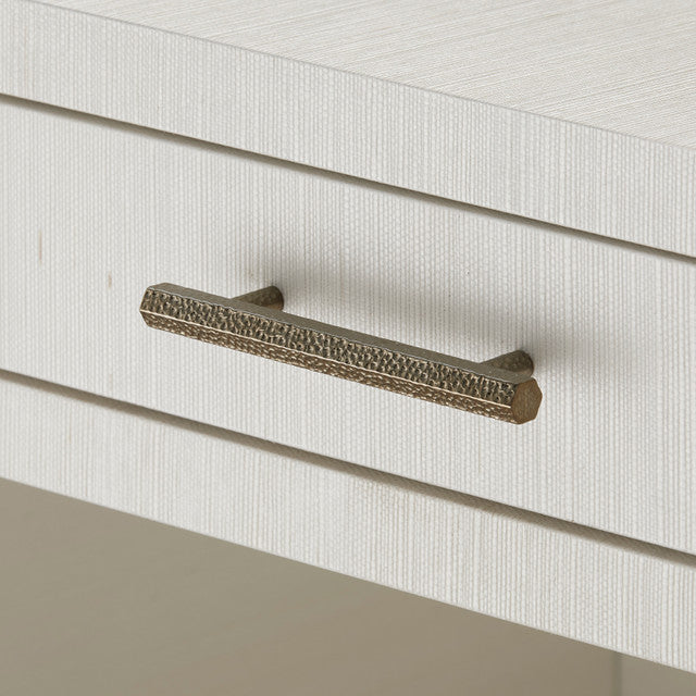 Florence 2-Drawer Side Table Sand White