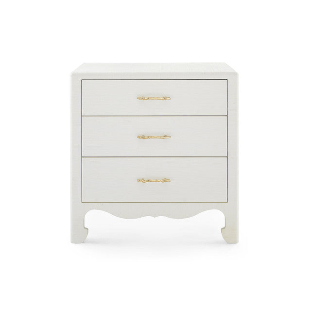 Gianna 3-Drawer Side Table Sand White