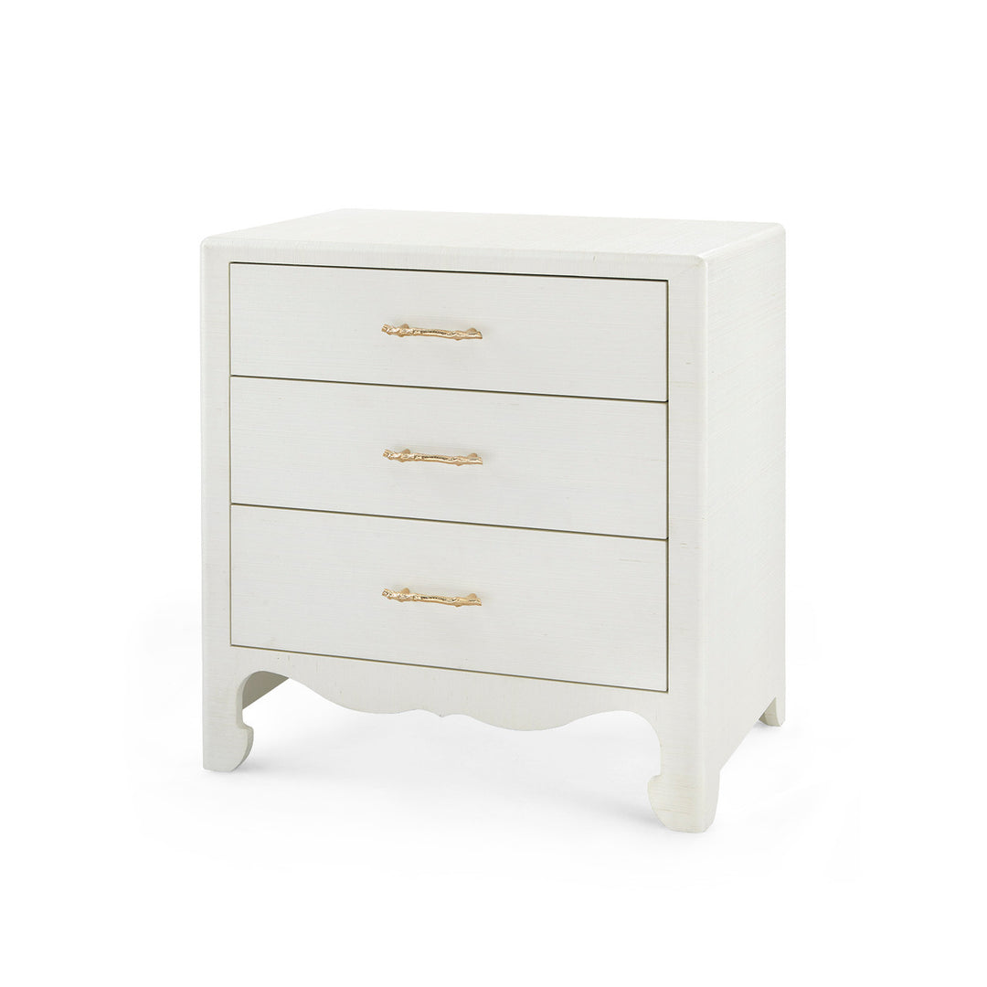 Gianna 3-Drawer Side Table Sand White