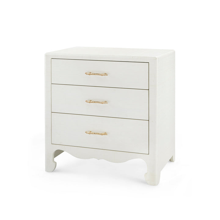Gianna 3-Drawer Side Table Sand White