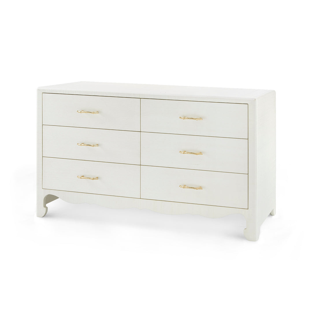 Gianna Extra Large 6-Drawer Sand White