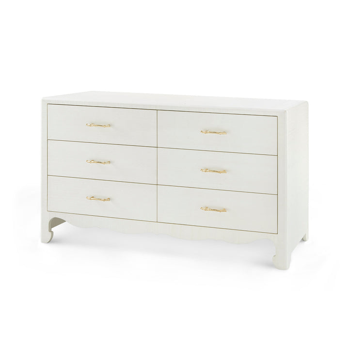 Gianna Extra Large 6-Drawer Sand White