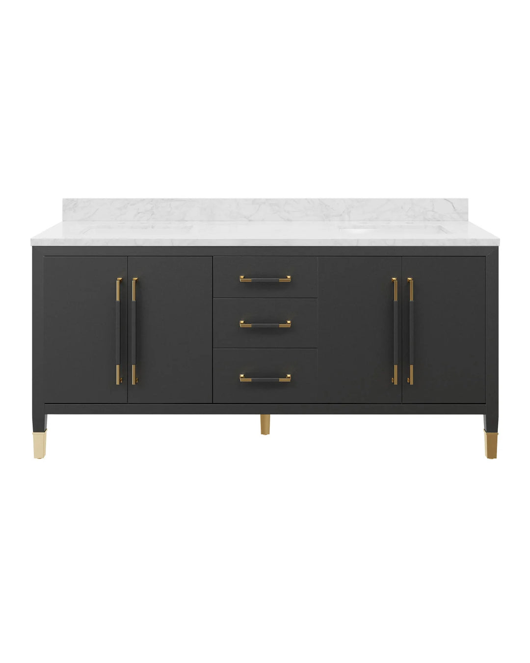 Verona 72" Black Vanity with Rectangular Undermount Sink