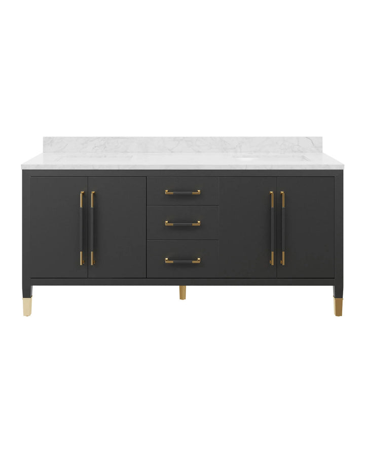 Verona 72" Black Vanity with Rectangular Undermount Sink