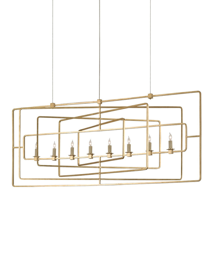Metro Gold Rectangular Chandelier