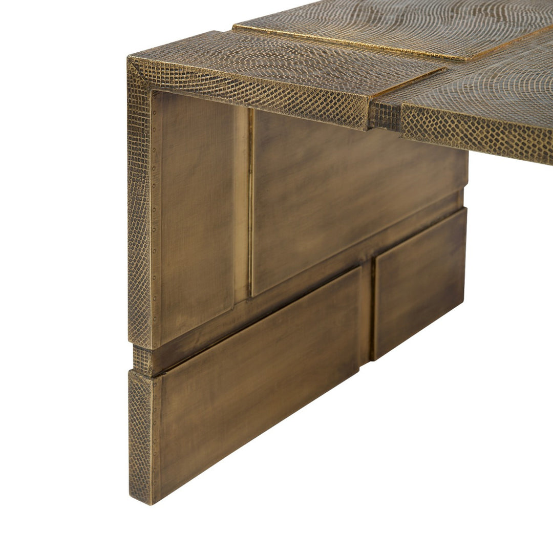 Hollis Coffee Table - Antique Brass