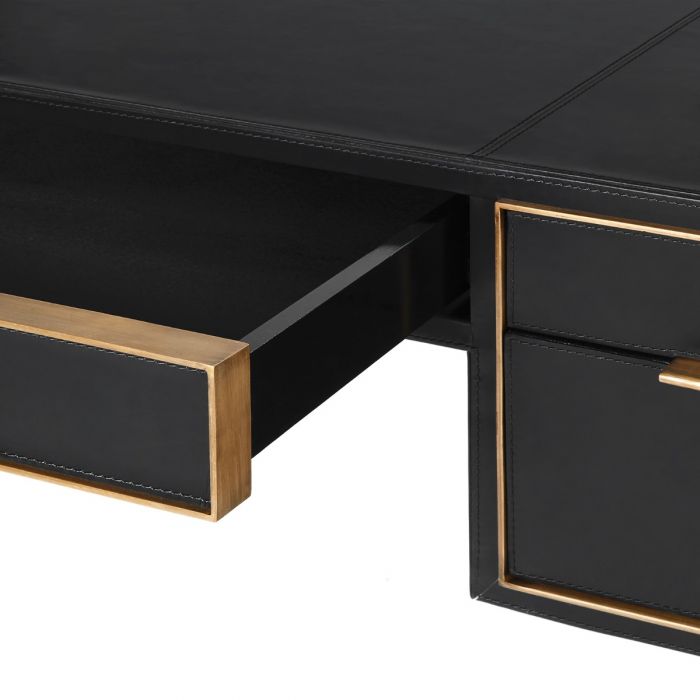 Hunter Desk - Black Leather