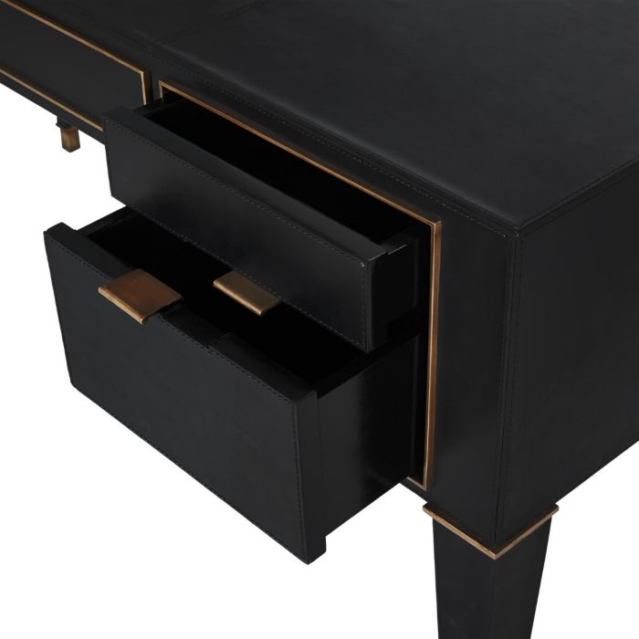 Hunter Desk - Black Leather