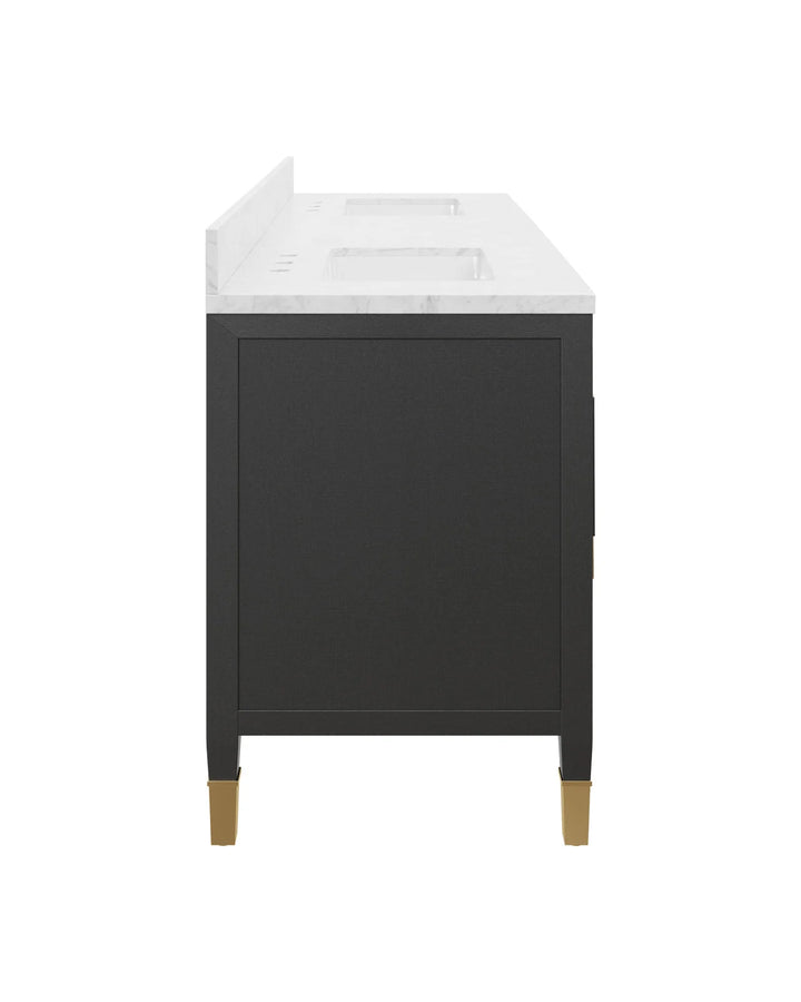 Verona 72" Black Vanity with Rectangular Undermount Sink