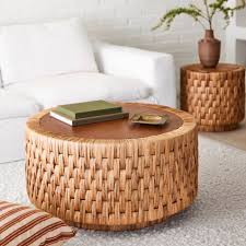 Teak and Seagrass Coffee Table