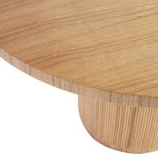 Stacked Rattan Pedestal Round Dining Table
