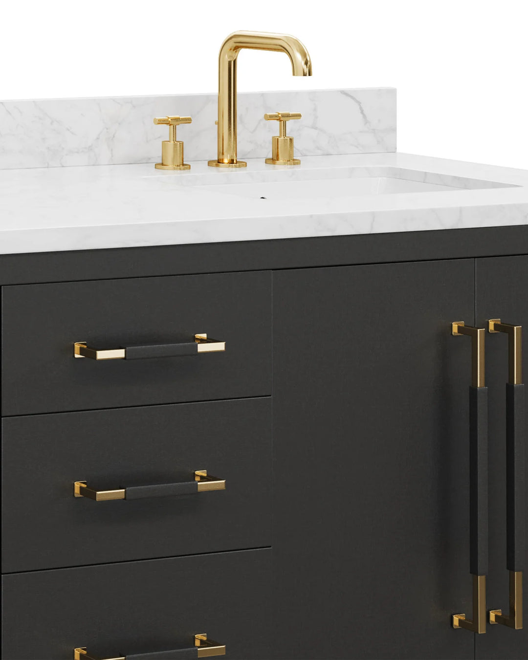 Verona 72" Black Vanity with Rectangular Undermount Sink