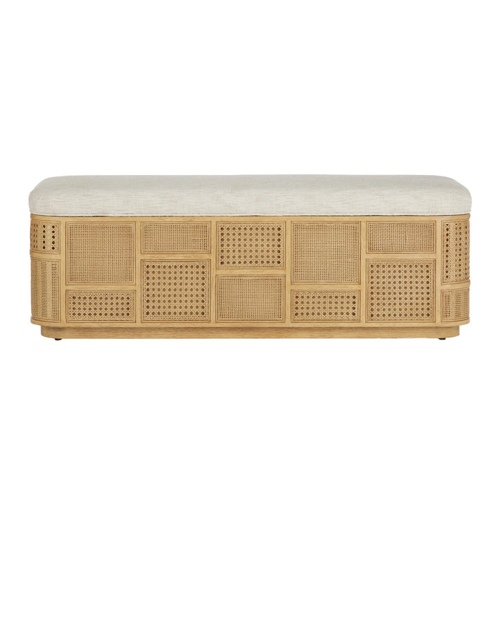 Anisa Sea Sand Storage Bench - Dunmeyer Parchment