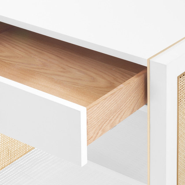Karen 1-Drawer Side Table Vanilla
