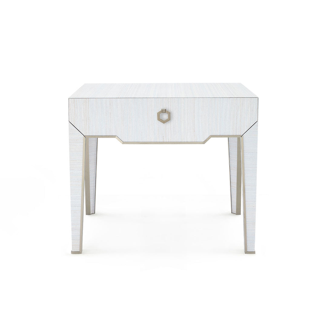 Madeline 1-Drawer Side Table Platinum Shimmer