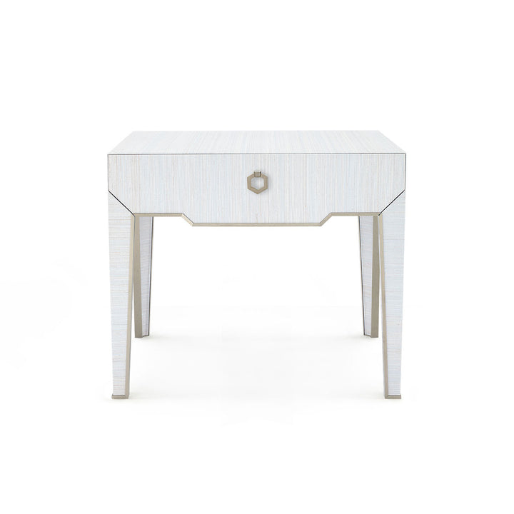 Madeline 1-Drawer Side Table Platinum Shimmer