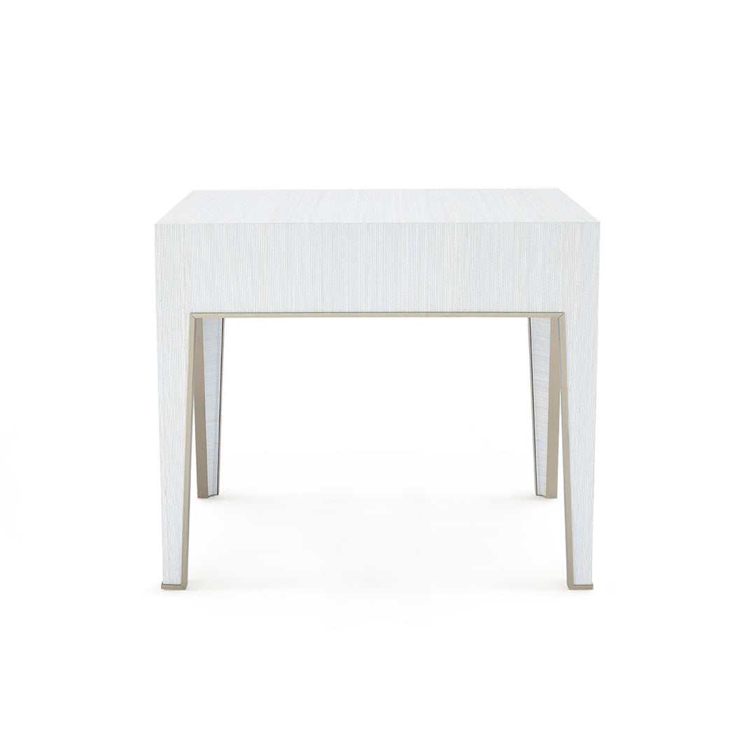 Madeline 1-Drawer Side Table Platinum Shimmer