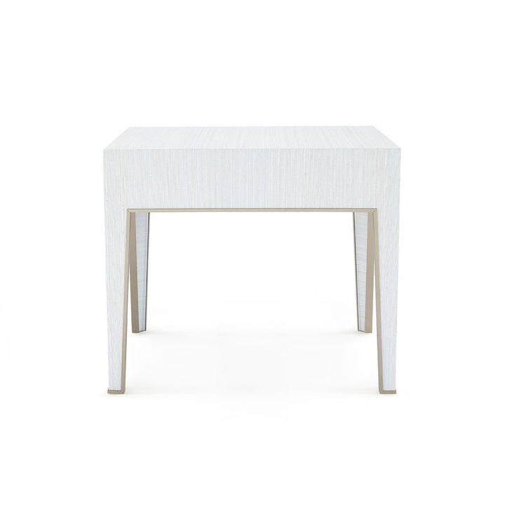 Madeline 1-Drawer Side Table Platinum Shimmer