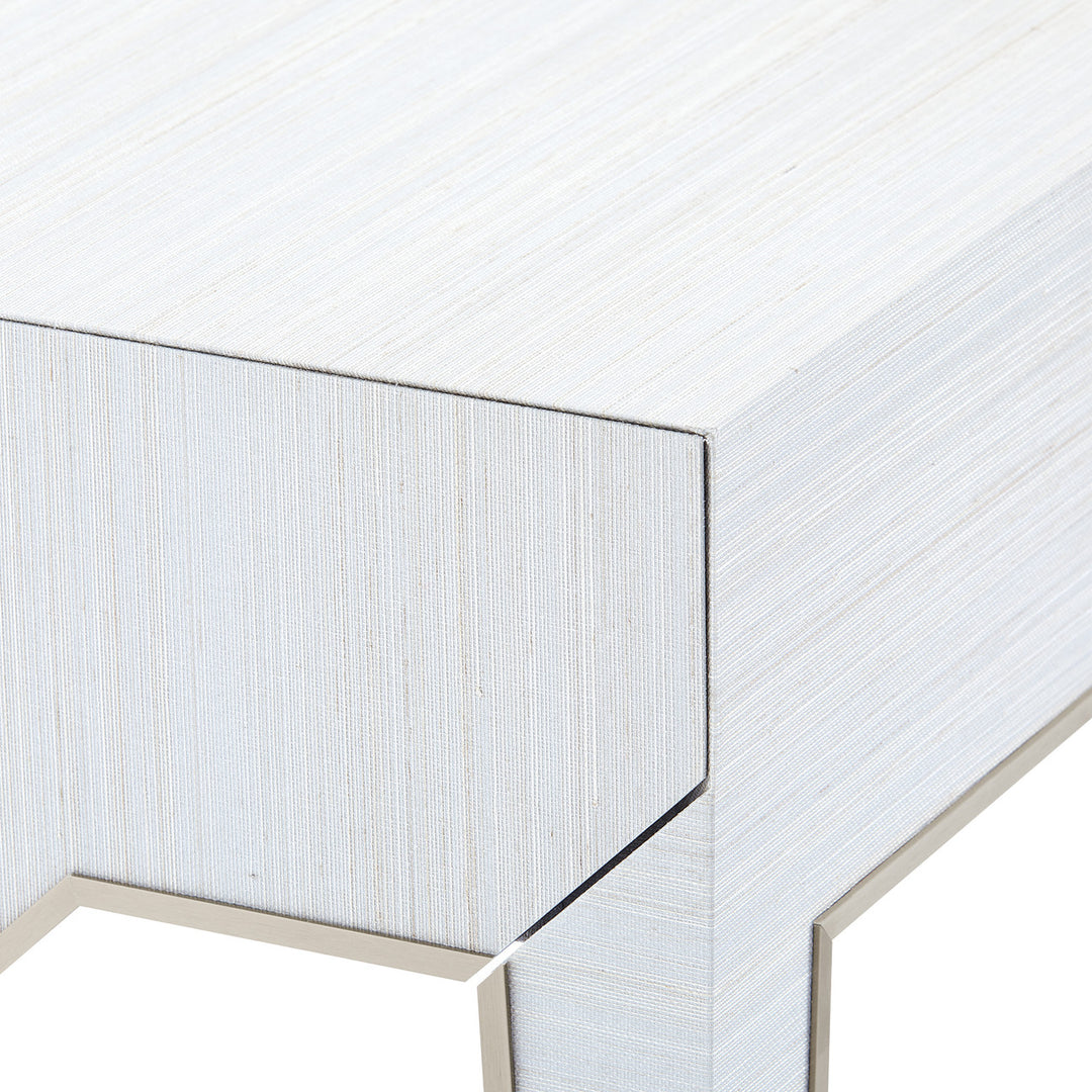 Madeline 1-Drawer Side Table Platinum Shimmer