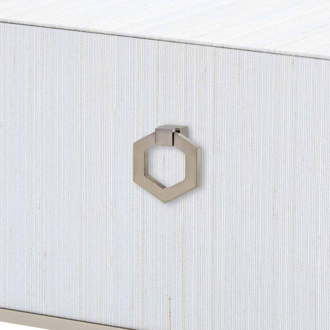 Madeline 1-Drawer Side Table Platinum Shimmer