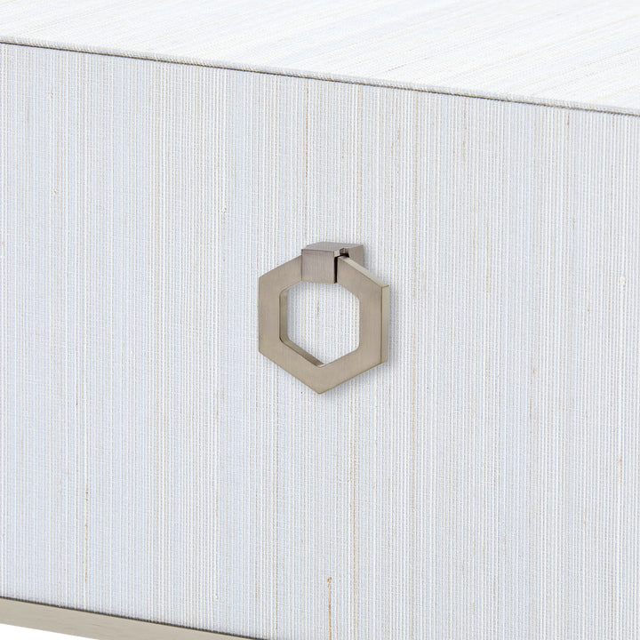 Madeline 1-Drawer Side Table Platinum Shimmer