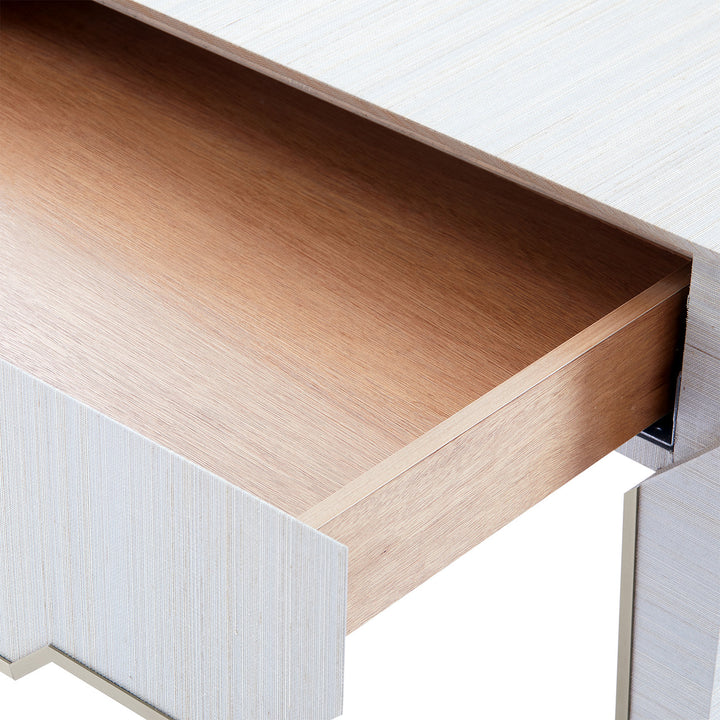 Madeline 1-Drawer Side Table Platinum Shimmer