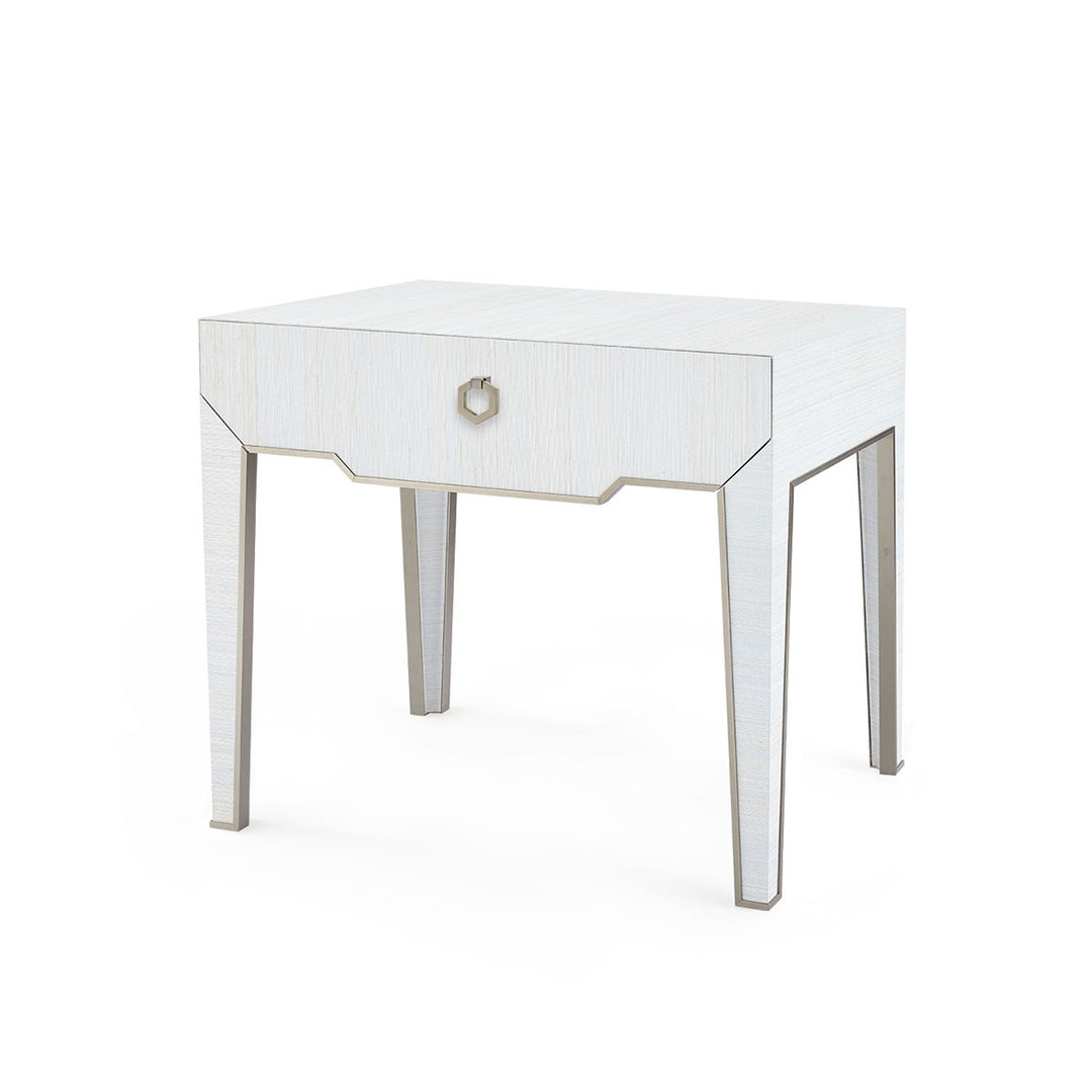 Madeline 1-Drawer Side Table Platinum Shimmer