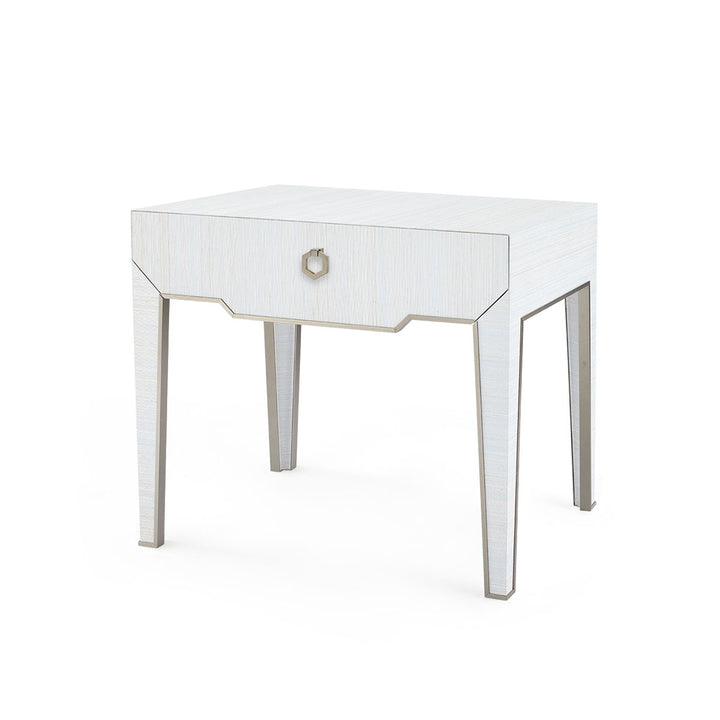 Madeline 1-Drawer Side Table Platinum Shimmer