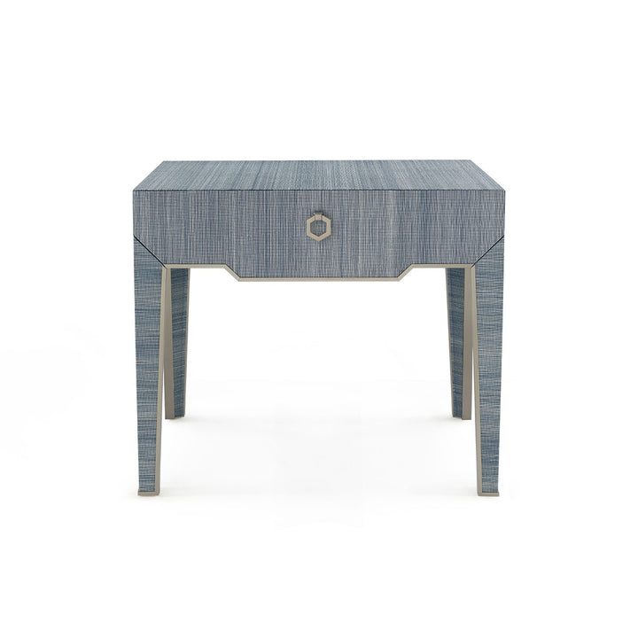 Madeline 1-Drawer Side Table Blue Shimmer