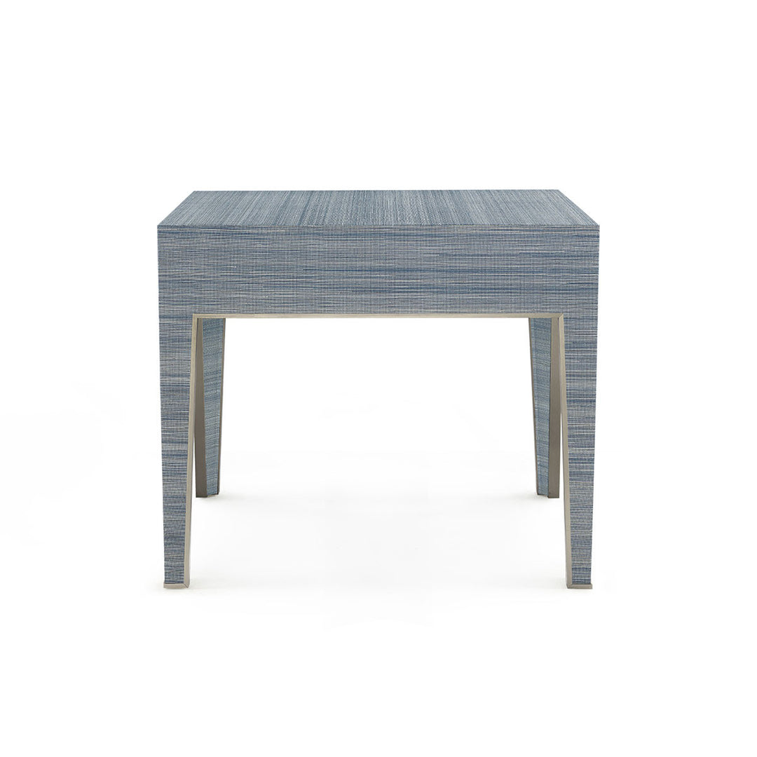 Madeline 1-Drawer Side Table Blue Shimmer