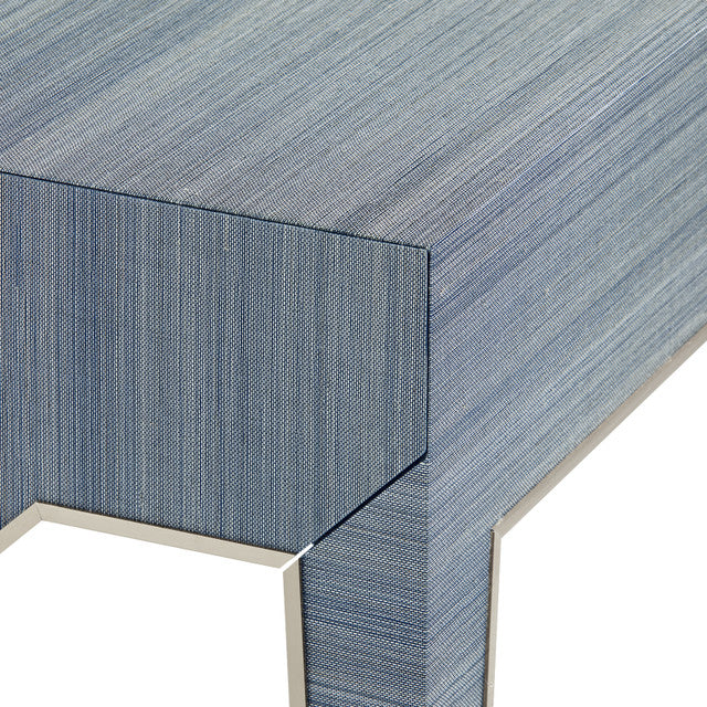 Madeline 1-Drawer Side Table Blue Shimmer