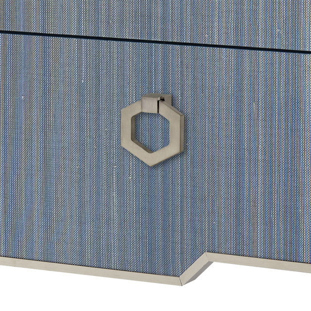 Madeline 1-Drawer Side Table Blue Shimmer