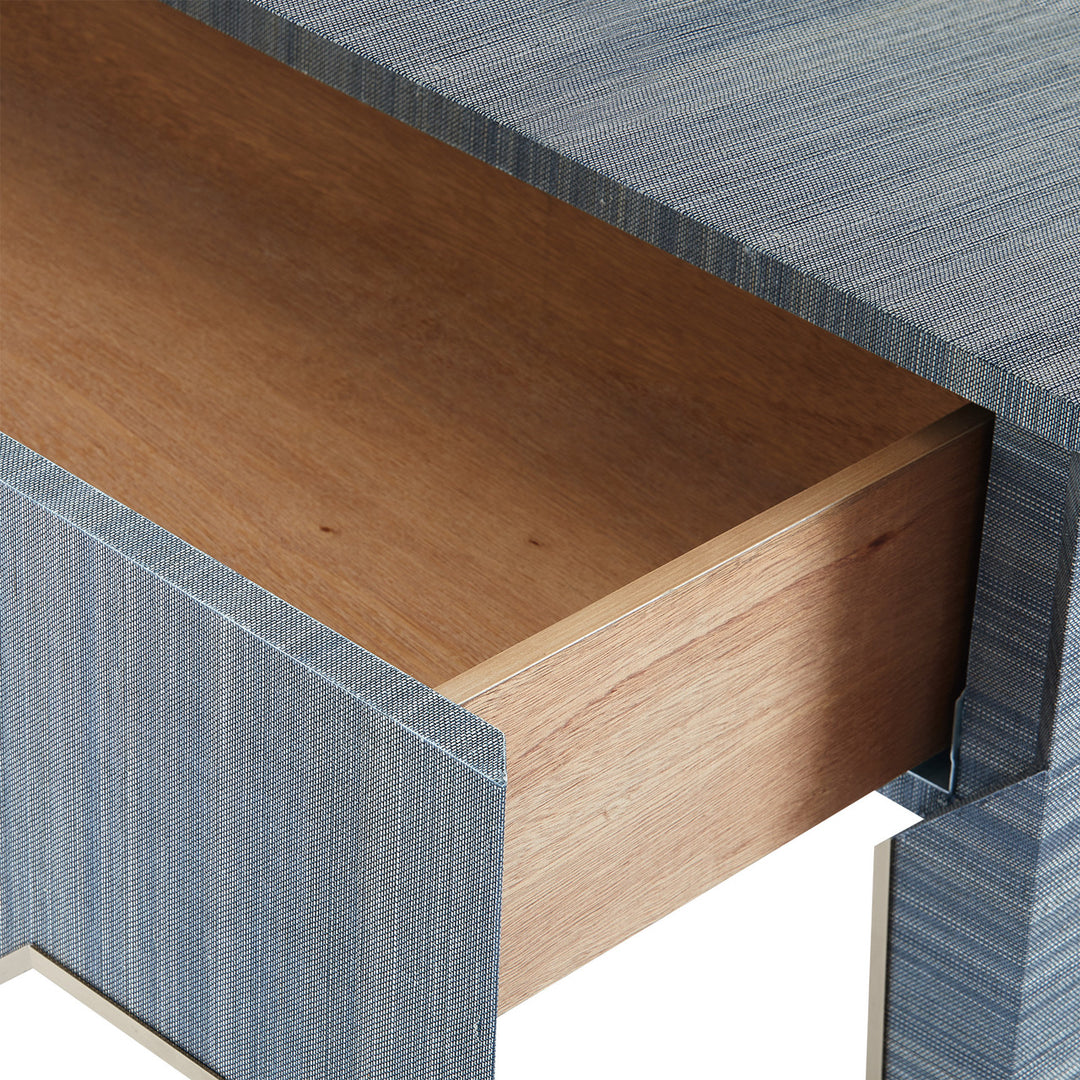 Madeline 1-Drawer Side Table Blue Shimmer