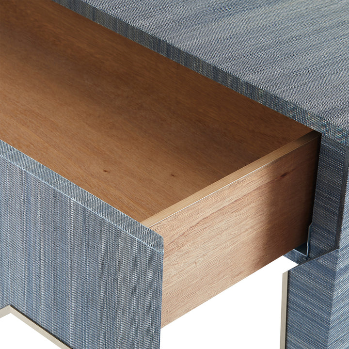 Madeline 1-Drawer Side Table Blue Shimmer