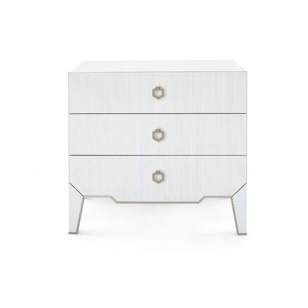 Madeline 3-Drawer Side Table  Platinum Shimmer
