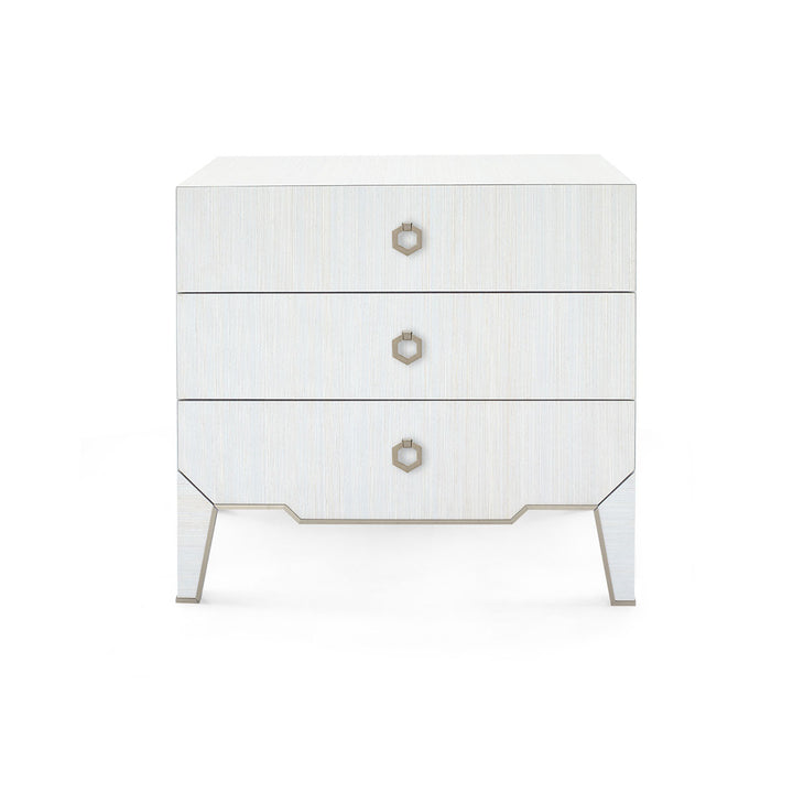 Madeline 3-Drawer Side Table  Platinum Shimmer