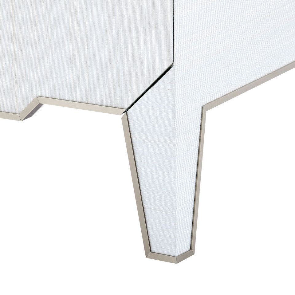Madeline 3-Drawer Side Table  Platinum Shimmer